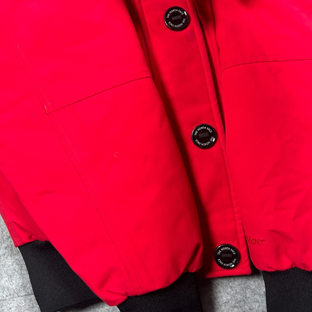 The North Face‎ jacket Womens Small Red hooded fur Down Insulated puffer quilt - Picture 9 of 16